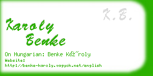karoly benke business card